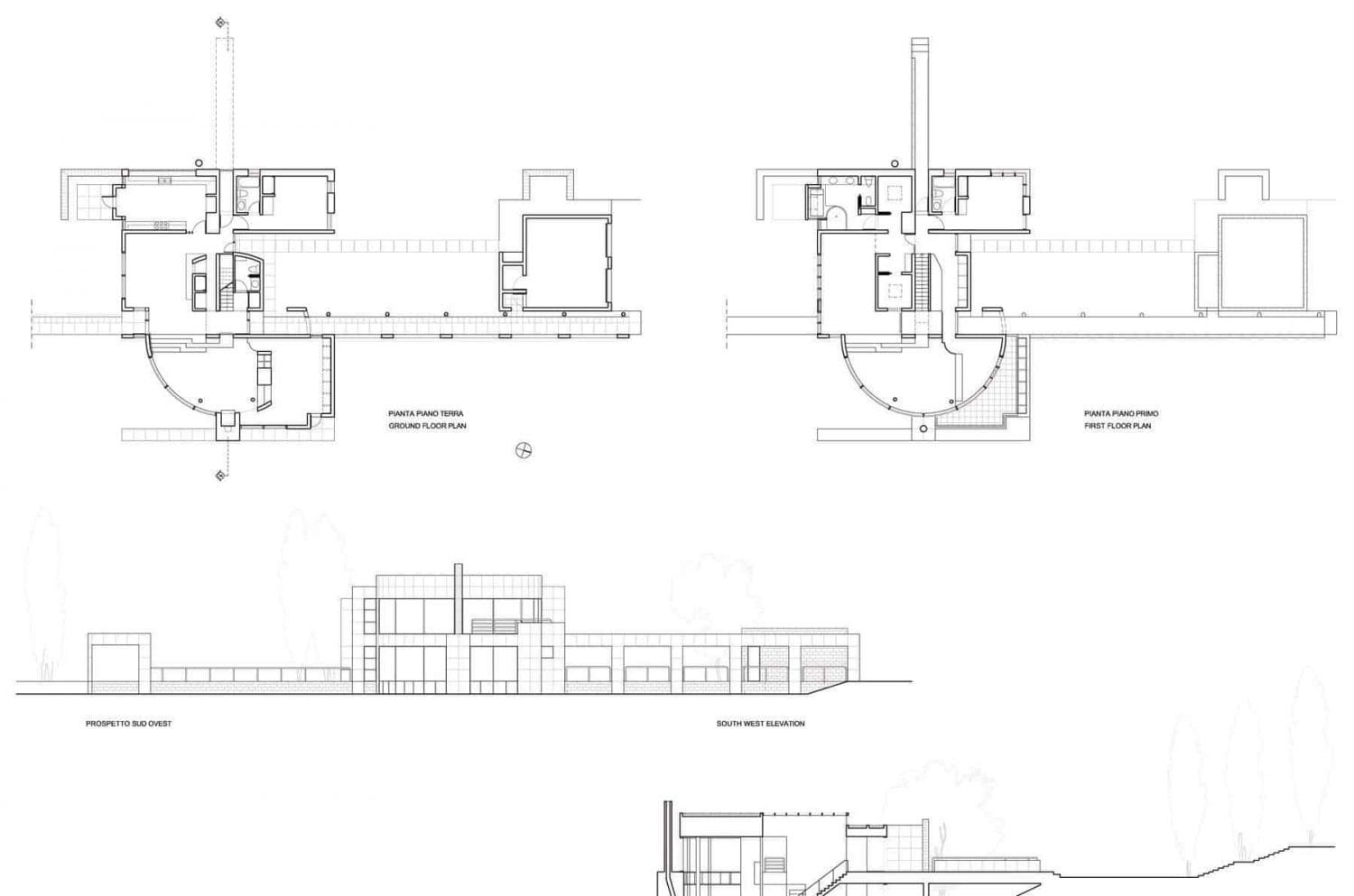 La Casa Grotta De Richard Meier Planos 2d En Autocad