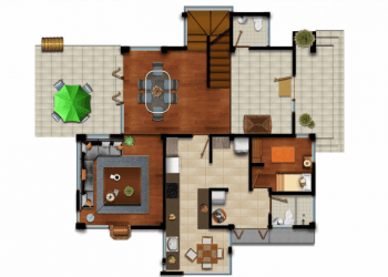 Muebles PNG en Planta a Color para Planos Arquitectónicos