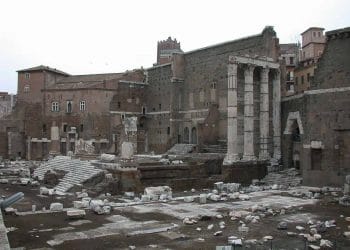 Restos del Foro de Augusto con el Templo de Marte Ultor